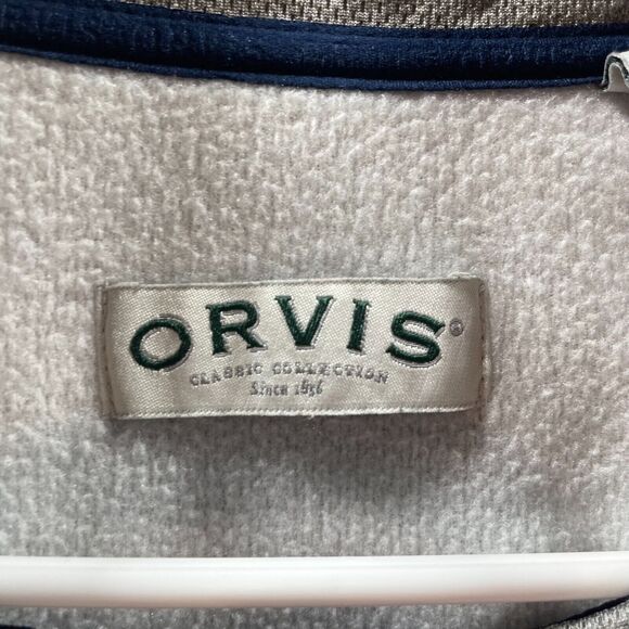 Orvis Jacket Mens Extra Large Grey Blue Full Zip Polyester Adult Zip Pockets - Picture 7 of 13
